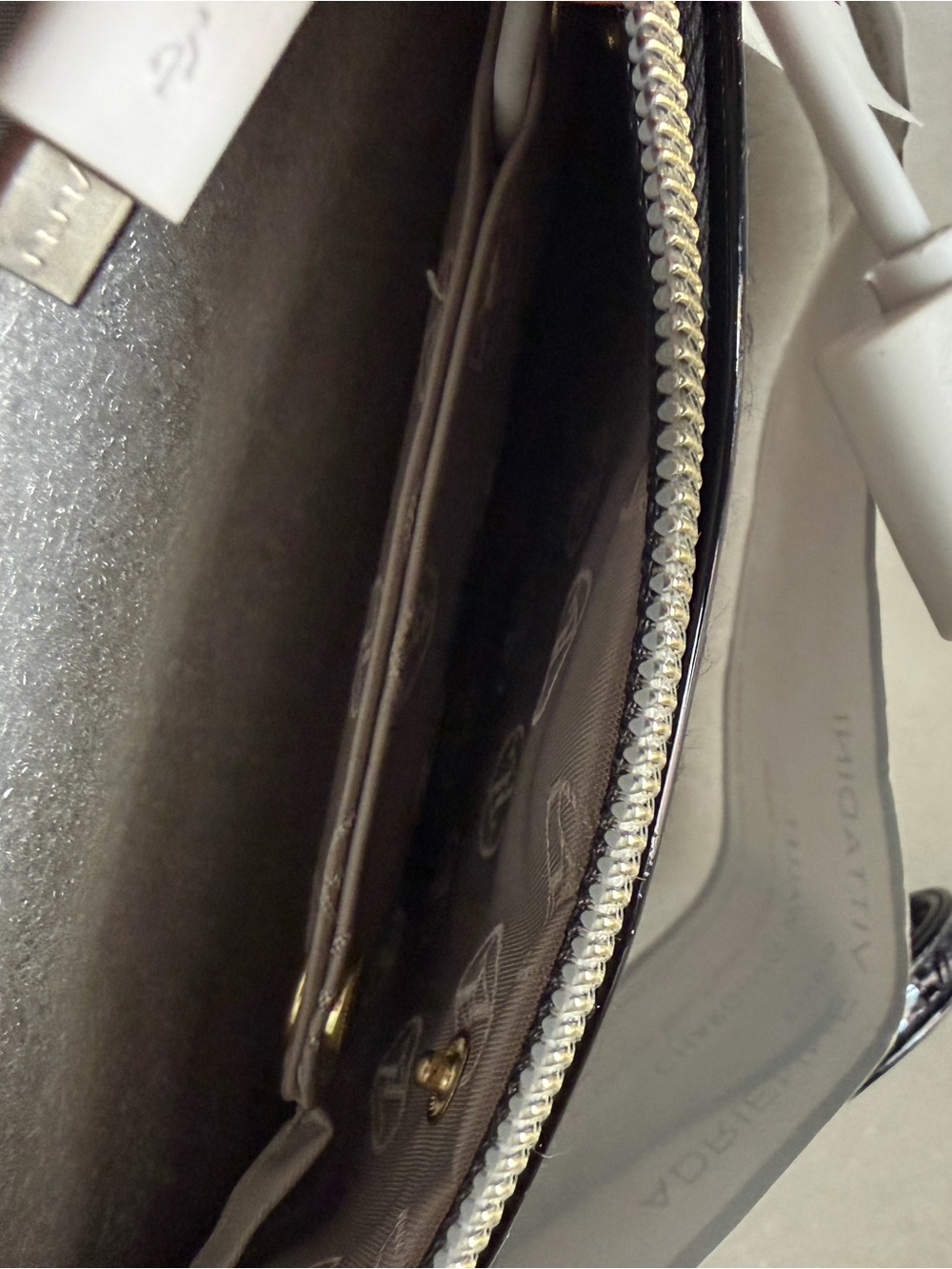 Adrienne Vittadini Black Patent Charging Wristlet - Picture 10 of 10